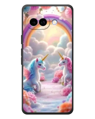 Чехол для Google Pixel 10a с картинкой «Радуга и единороги»