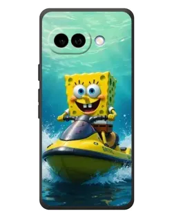 Чехол для Google Pixel 10a с картинкой «Спанч Боб на гидроцикле»