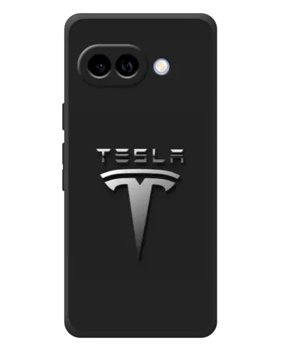 Чехол для Google Pixel 10a с картинкой «Стальной логотип Tesla»