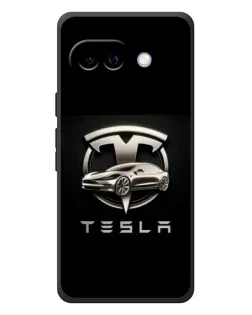 Чехол для Google Pixel 10a с картинкой «Tesla — серебристое авто»