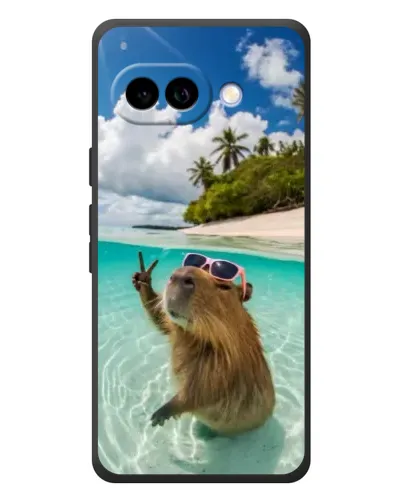 Чехол для Google Pixel 10a с картинкой «Капибара на море»