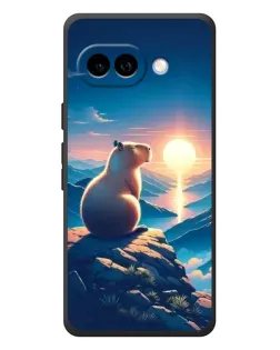 Чехол для Google Pixel 10a с картинкой «Закат солнца с капибарой»
