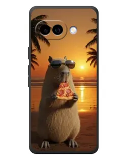 Чехол для Google Pixel 10a с картинкой «Капибара с пиццей»