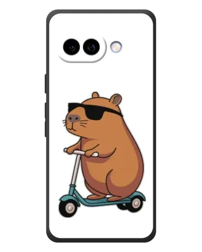 Чехол для Google Pixel 10a с картинкой «Капибара на самокате»
