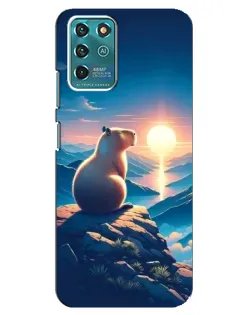 Чехол для Google Pixel 2 с картинкой «Закат солнца с капибарой»