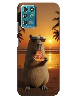 Чехол для Google Pixel 2 с картинкой «Капибара с пиццей»