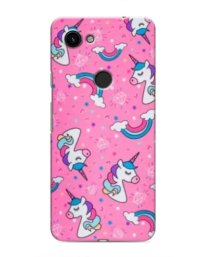 Чехол для Google Pixel 3 XL с картинкой «Unicorn паттерн розовый»
