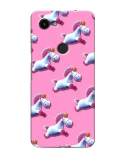Чехол для Google Pixel 3 XL с картинкой «Единороги на розовом»