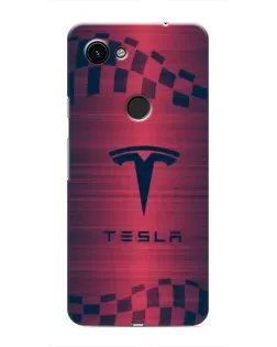 Чохол для Google Pixel 3 XL з картинкою «Тесла червоний карбон»