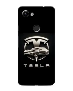 Чохол для Google Pixel 3 XL з картинкою «Tesla — срібне авто»