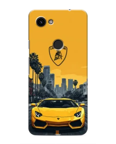 Чохол для Google Pixel 3 XL з картинкою «Жовтий Lamborghini місто»