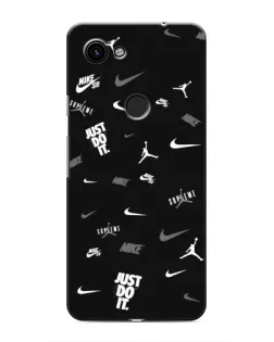Чехол для Google Pixel 3a XL с картинкой «Nike Black Pattern»
