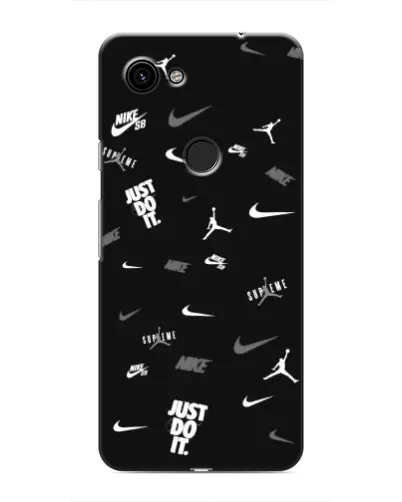 Чехол для Google Pixel 3a XL с картинкой «Nike Black Pattern»