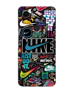 Чехол для Google Pixel 3a XL с картинкой «Яркий коллаж Nike»