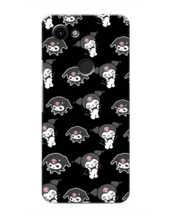 Чохол для Google Pixel 3a XL з картинкою «Чорний паттерн Kuromi»