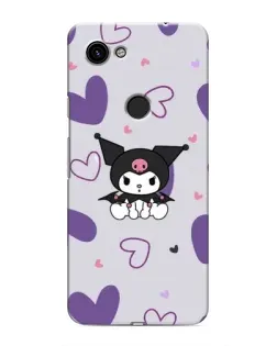 Чохол для Google Pixel 3a XL з картинкою «Kuromi та лавандові серця»