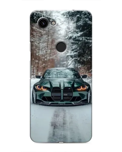 Чохол для Google Pixel 3a XL з картинкою «BMW у зимовому лісі»