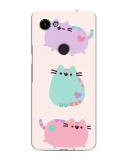 Чохол для Google Pixel 3a XL з картинкою «Pusheen тріо»