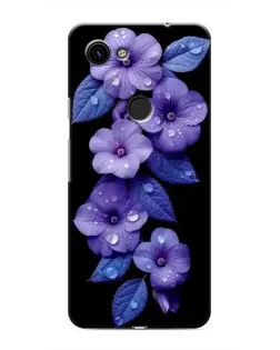 Чехол для Google Pixel 3a XL с картинкой «Фиолетовые цветы с росою»