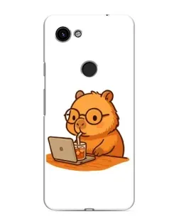 Чохол для Google Pixel 3a XL з картинкою «Капібара з ноутбуком»