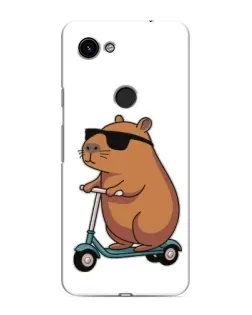 Чохол для Google Pixel 3a XL з картинкою «Капібара на самокаті»