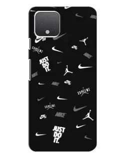 Чехол для Google Pixel 4 XL с картинкой «Nike Black Pattern»