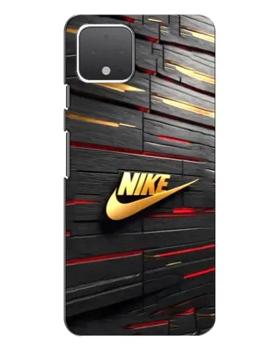 Чехол для Google Pixel 4 XL с картинкой «Золотой Nike на металле»