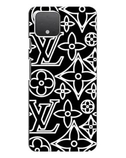 Чехол для Google Pixel 4 XL с картинкой «Черно-белый узор LV»