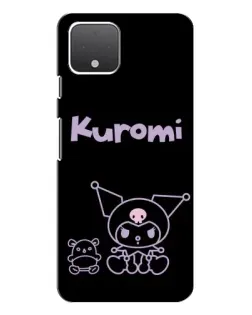 Чохол для Google Pixel 4 XL з картинкою «Kuromi — чорний мінімалізм»