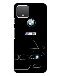 Чехол для Google Pixel 4 XL с картинкой «Минималистичный принт BMW M3»