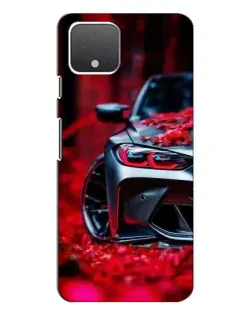 Чехол для Google Pixel 4 XL с картинкой «Спортивная BMW и цветы»