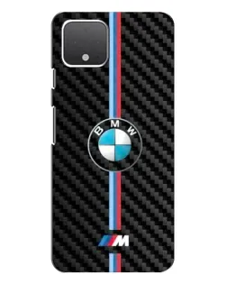 Чехол для Google Pixel 4 XL с картинкой «Эмблема BMW и карбон»