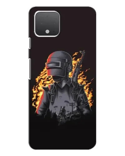 Чехол для Google Pixel 4 XL с картинкой «PUBG — огненный силуэт»