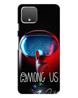 Чехол для Google Pixel 4 XL с картинкой «Красный импостер — макро»