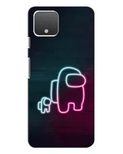 Чехол для Google Pixel 4 XL с картинкой «Among Us неон-арт»