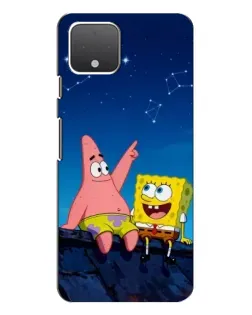 Чехол для Google Pixel 4 XL с картинкой «Губка Боб и Патрик ночью»