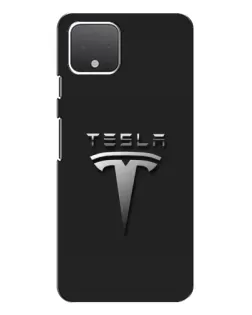 Чехол для Google Pixel 4 XL с картинкой «Стальной логотип Tesla»