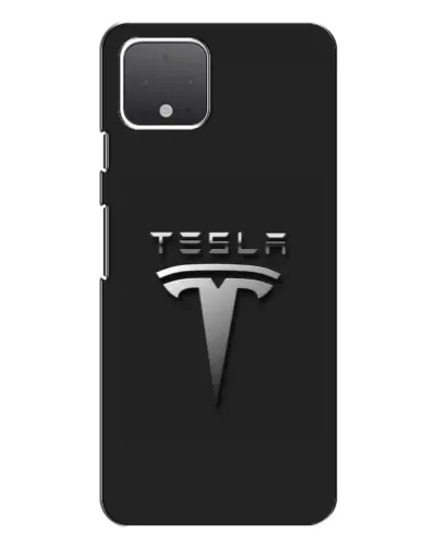 Чехол для Google Pixel 4 XL с картинкой «Стальной логотип Tesla»
