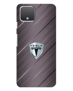 Чехол для Google Pixel 4 XL с картинкой «Металлическая текстура Tesla»