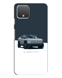 Чехол для Google Pixel 4 XL с картинкой «Серебристый Cybertruck Tesla»