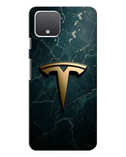 Чехол для Google Pixel 4 XL с картинкой «Мраморная Tesla Gold»