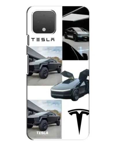 Чехол для Google Pixel 4 XL с картинкой «Коллаж Cybertruck Tesla»