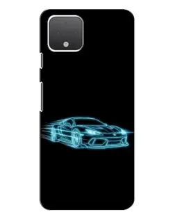 Чехол для Google Pixel 4 XL с картинкой «Неоновый контур Lamborghini»