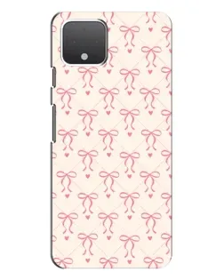Чехол для Google Pixel 4 XL с картинкой «Розовые бантики Coquette»