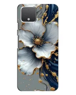 Чехол для Google Pixel 4 XL с картинкой «Белый цветок и золотой флюид»