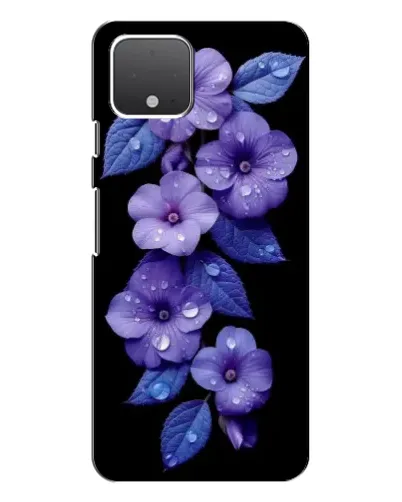 Чехол для Google Pixel 4 XL с картинкой «Фиолетовые цветы с росою»