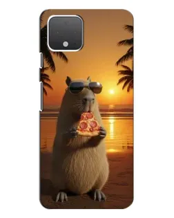 Чохол для Google Pixel 4 XL з картинкою «Капібара з піцою»