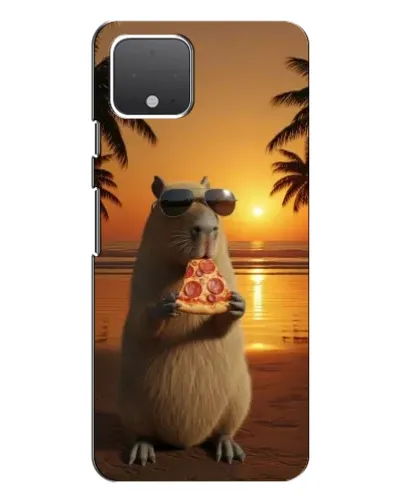 Чохол для Google Pixel 4 XL з картинкою «Капібара з піцою»