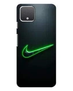 Чехол для Google Pixel 4 с картинкой «Неоновый контур Nike»