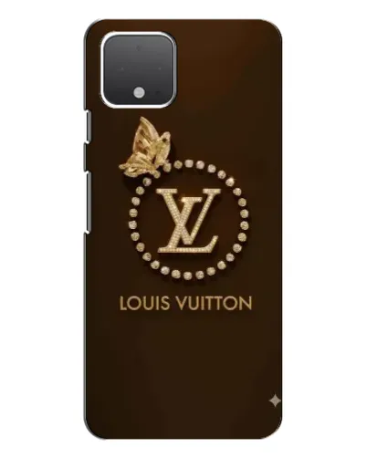 Чехол для Google Pixel 4 с картинкой «LV — золотая печать»